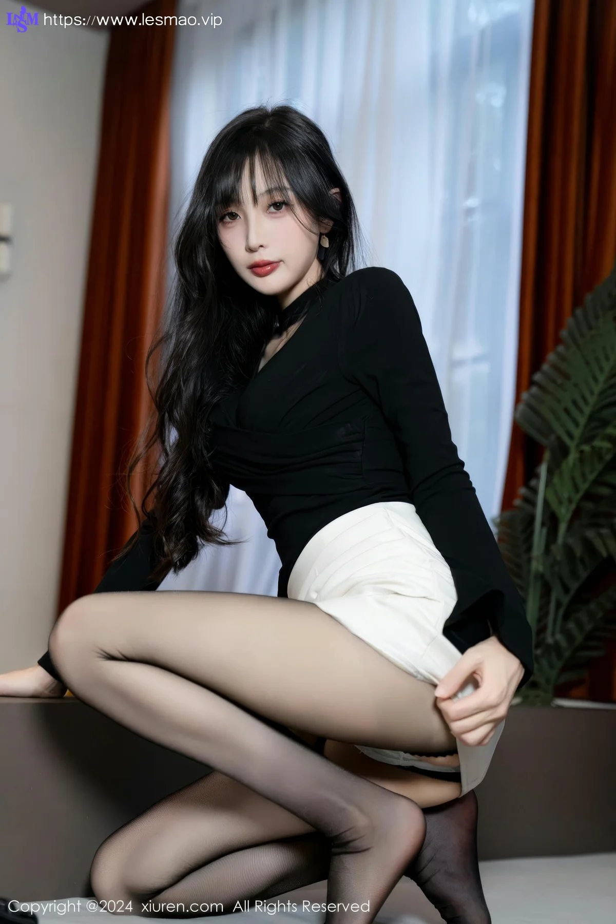 XiuRen 秀人 No.9691 林星阑 黑丝美腿内衣 - 36