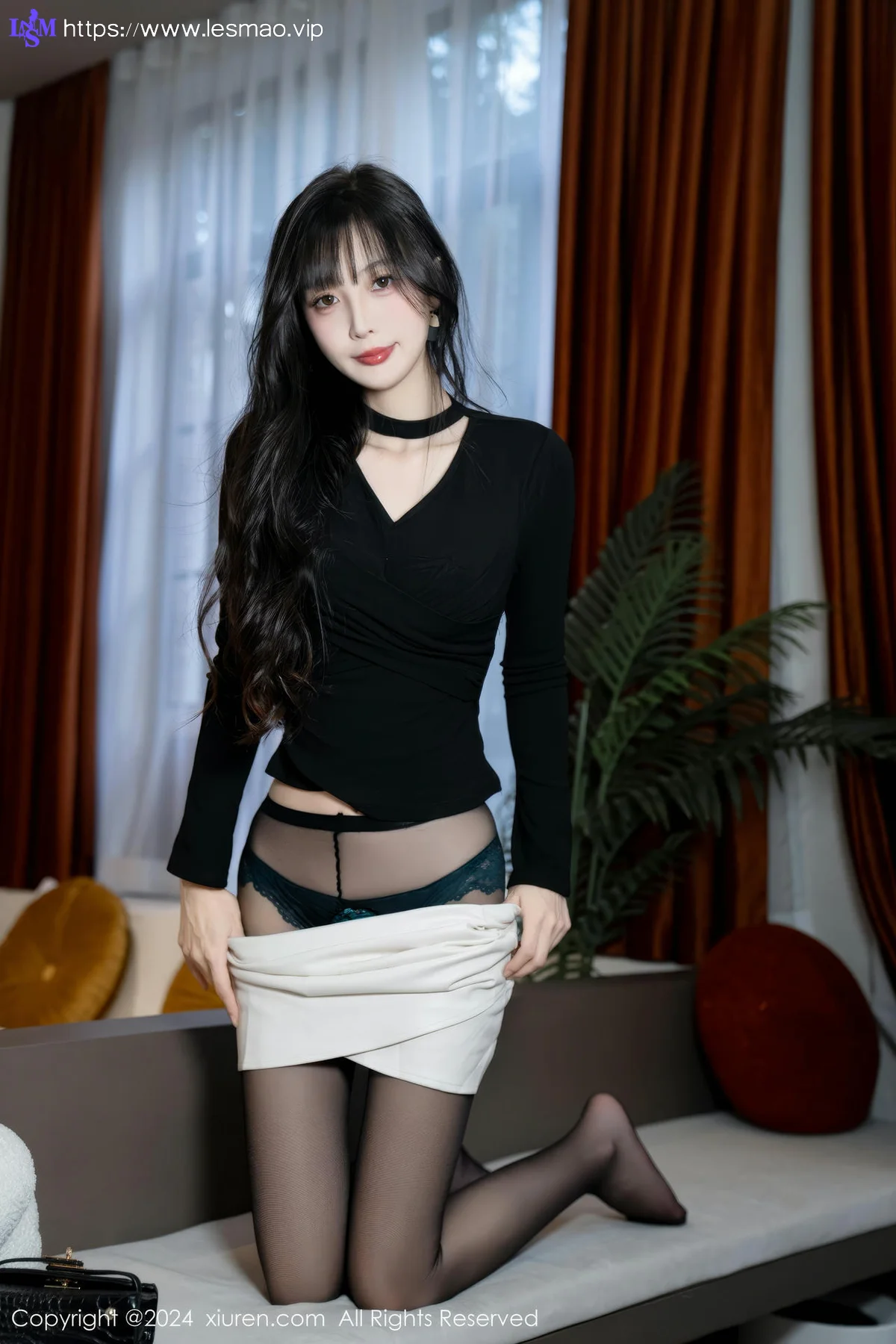 XiuRen 秀人 No.9691 林星阑 黑丝美腿内衣 - 39