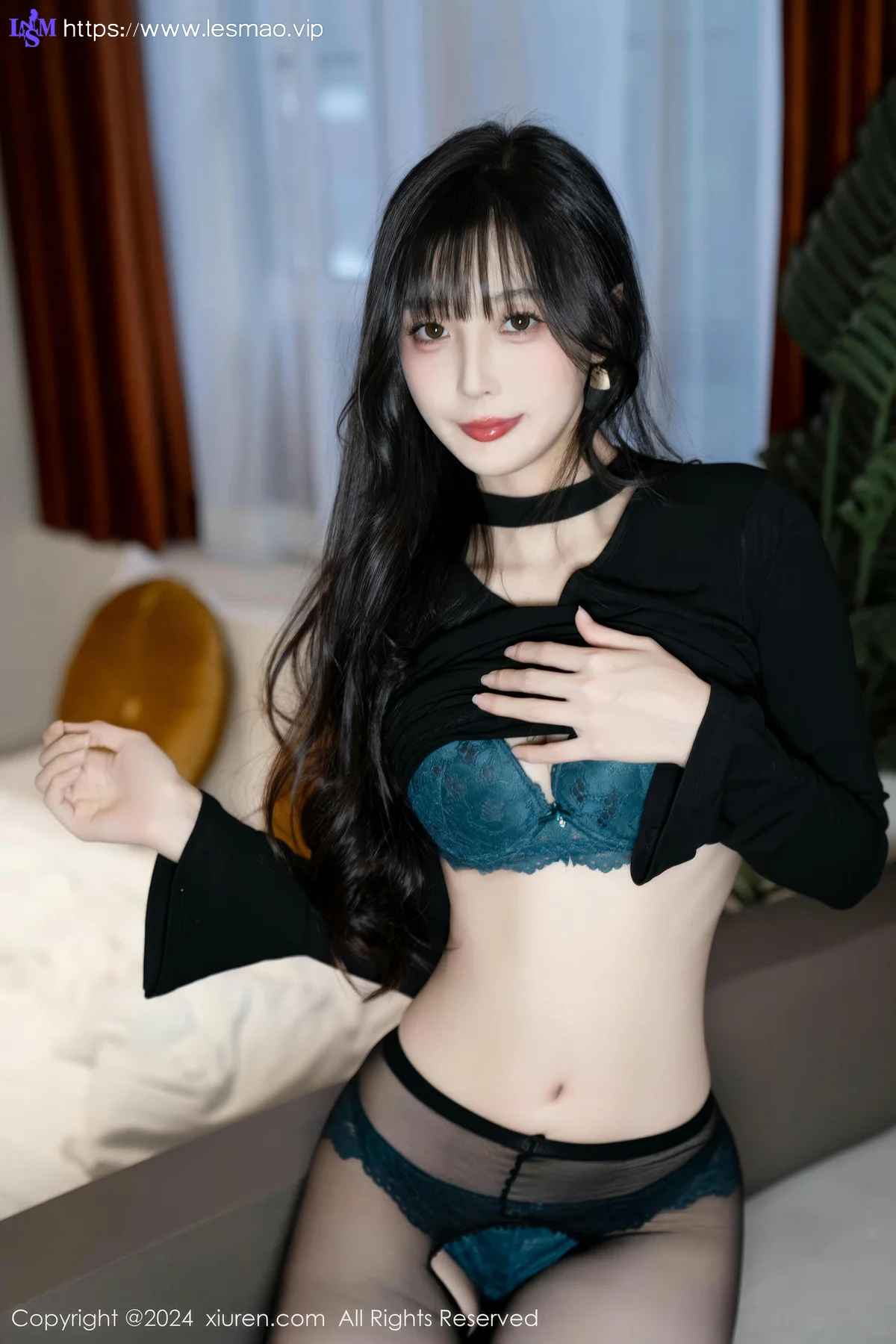 XiuRen 秀人 No.9691 林星阑 黑丝美腿内衣 - 52