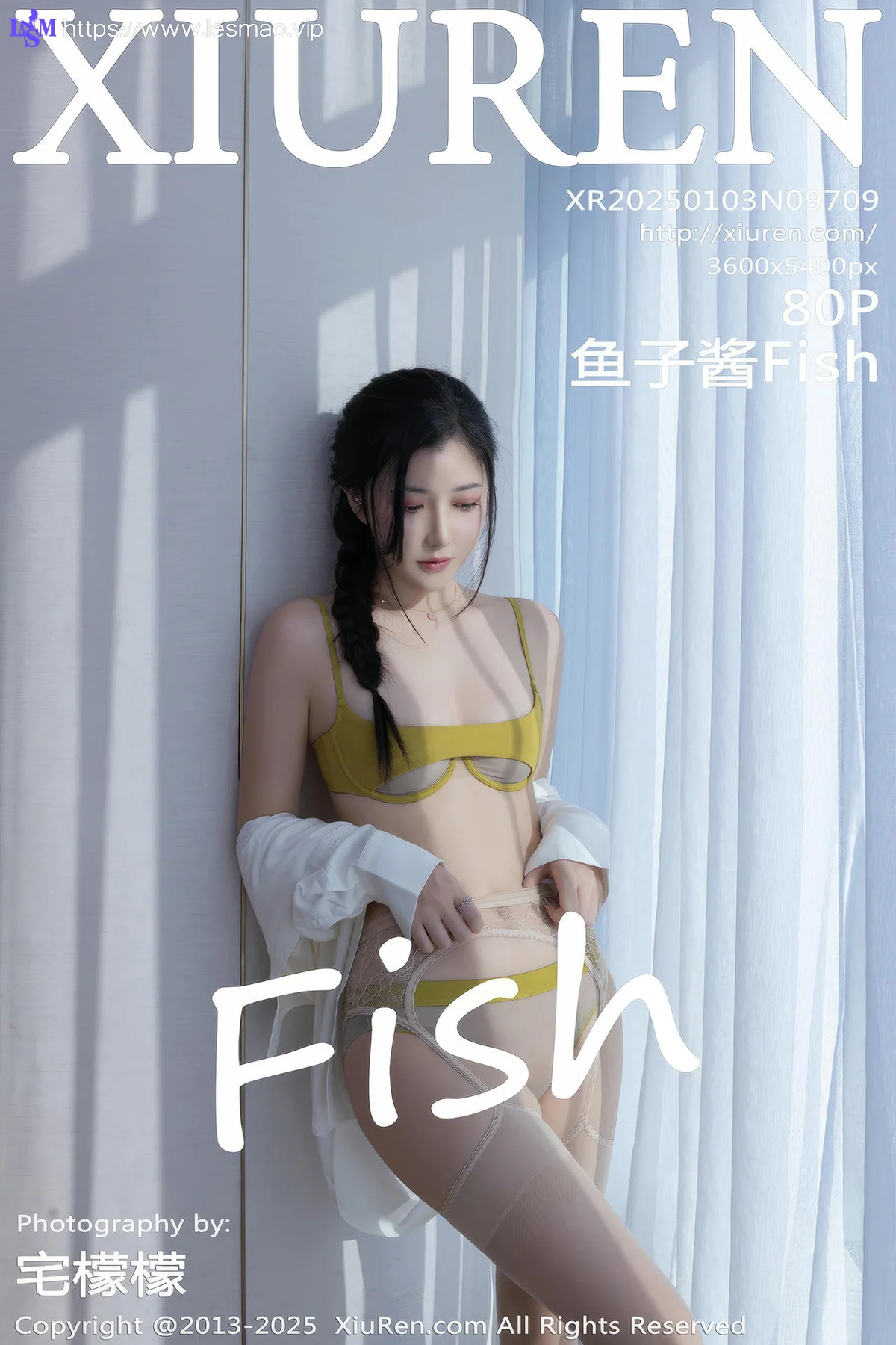 XiuRen 秀人 No.9709 鱼子酱Fish 香肩内衣吊袜 - 81