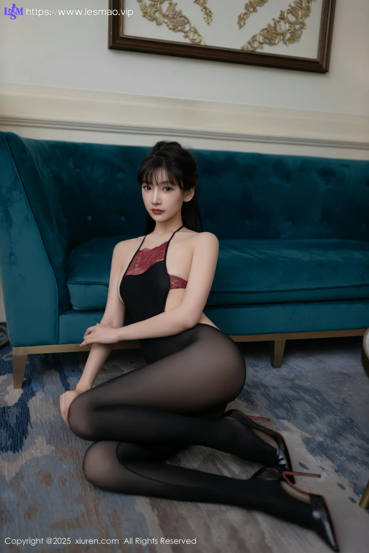 XiuRen 秀人 No.9735 陆萱萱 连体丝袜乳贴爆乳 - 14
