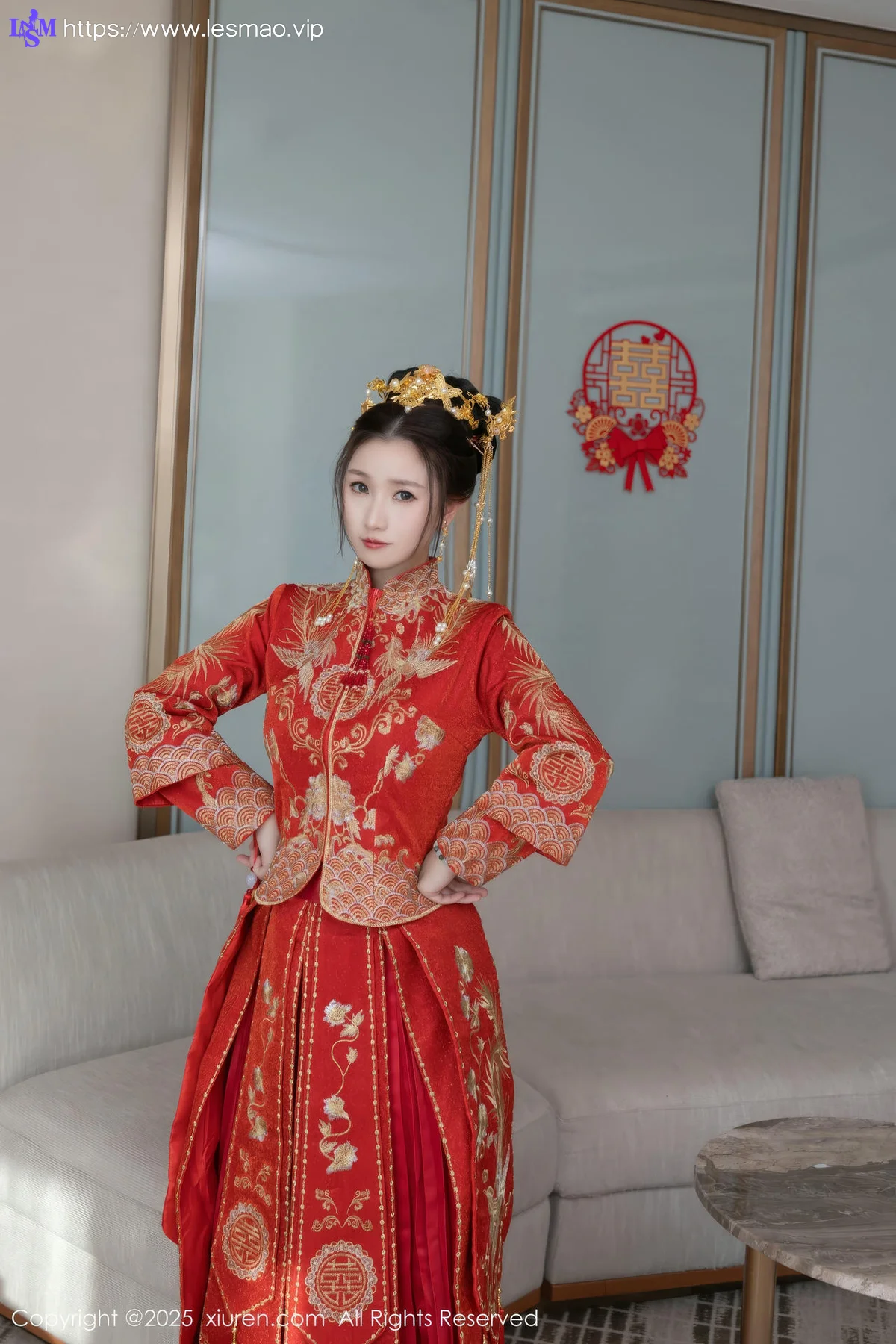 XiuRen 秀人 No.9811 杏子Yada 新春旗袍制服 - 14