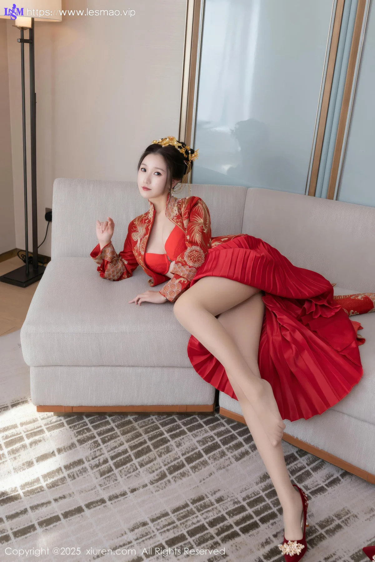 XiuRen 秀人 No.9811 杏子Yada 新春旗袍制服 - 43