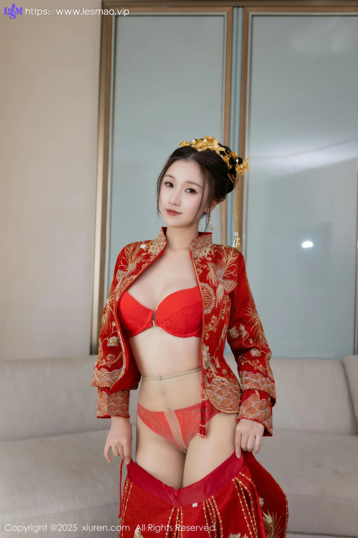 XiuRen 秀人 No.9811 杏子Yada 新春旗袍制服 - 54