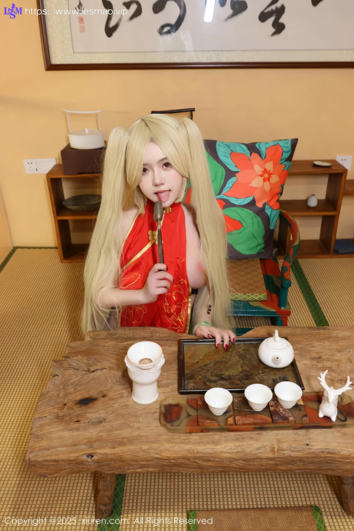 XiuRen 秀人 No.9834 小薯条nienie cos旗袍套图 - 123