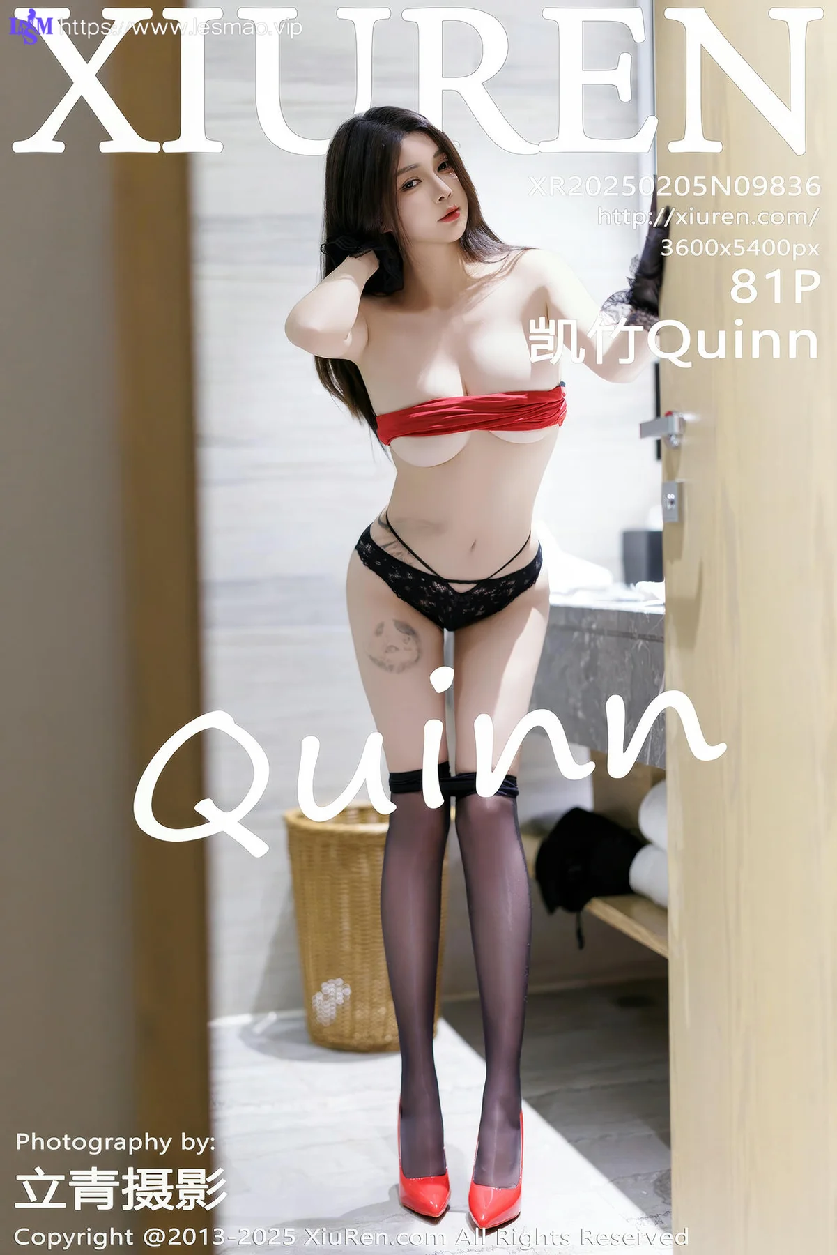 XiuRen 秀人 No.9836 凯竹Quinn 红色高跟黑丝 - 82