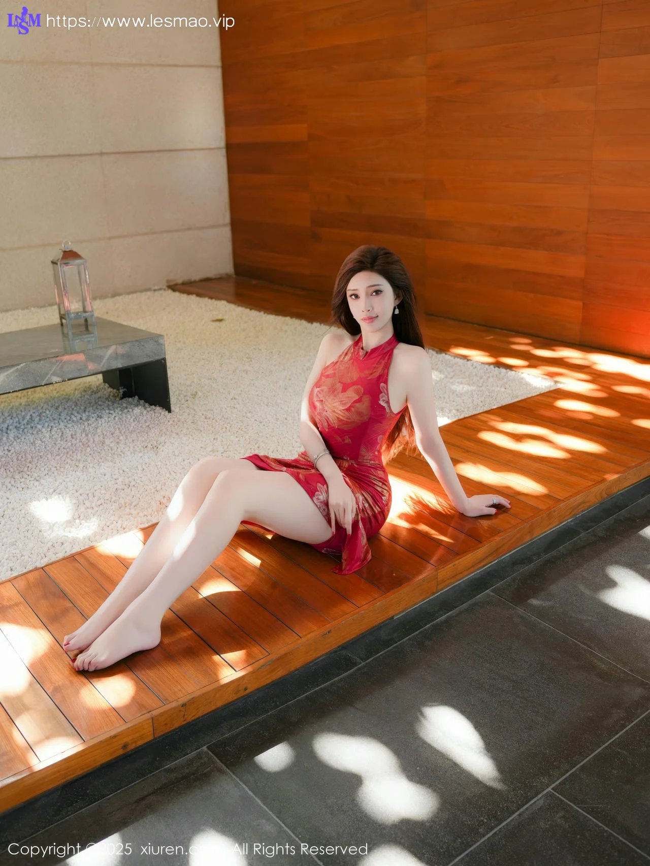 XiuRen 秀人 No.9837 Carol周妍希X 红色旗袍玉体乳贴 - 46