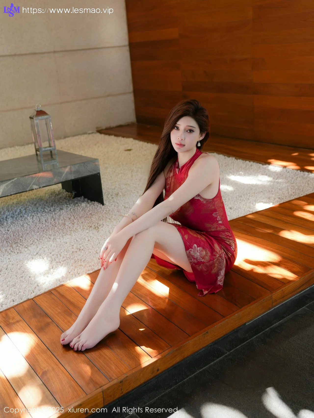 XiuRen 秀人 No.9837 Carol周妍希X 红色旗袍玉体乳贴 - 49
