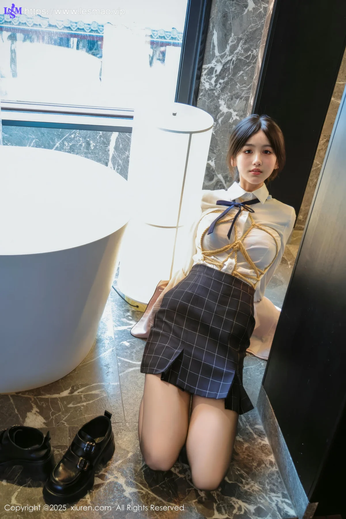 XiuRen 秀人 No.9949 奶芙乔乔 浴室捆绑清纯校服 - 31
