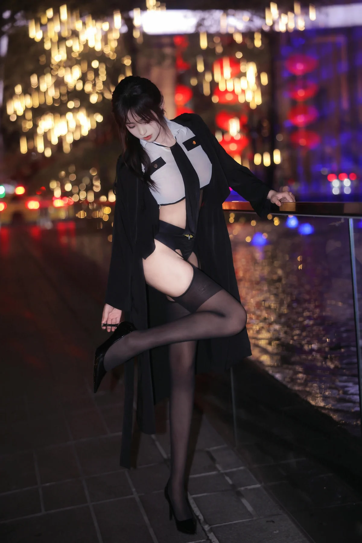 XiuRen 秀人 No.N003 王心悦吊带黑丝制服 - 13