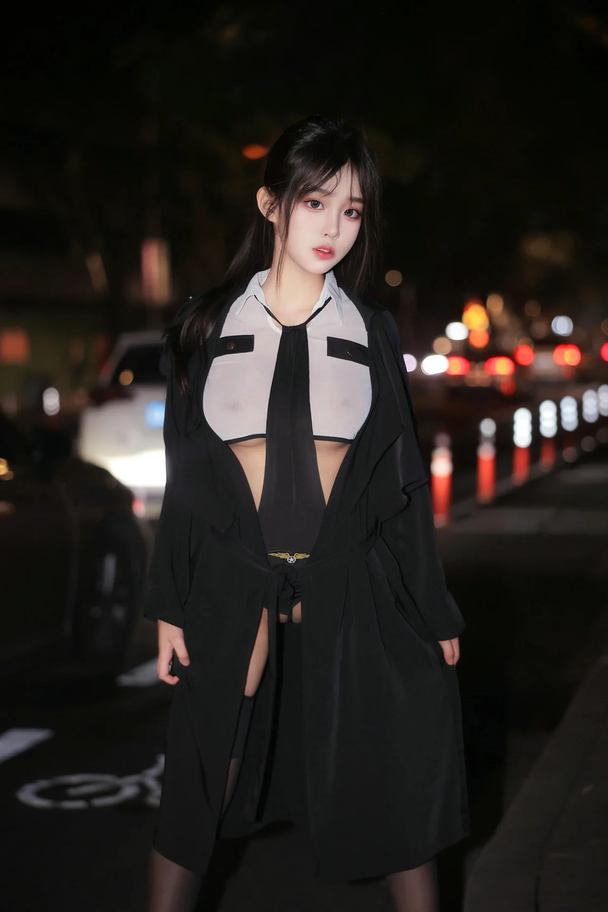 XiuRen 秀人 No.N003 王心悦吊带黑丝制服 - 24