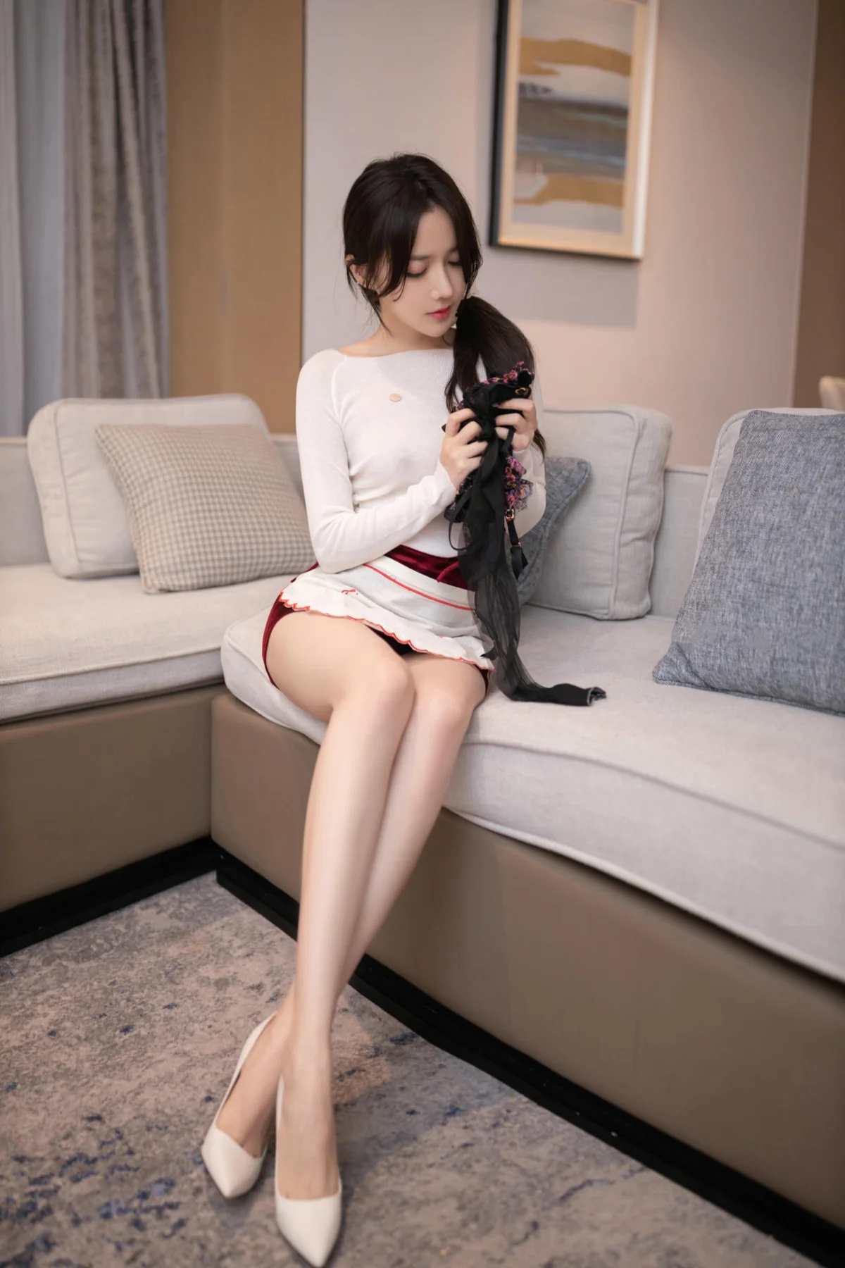 XiuRen 秀人 No.N042 鱼子酱Fish翘臀吊袜美食诱惑 - 123