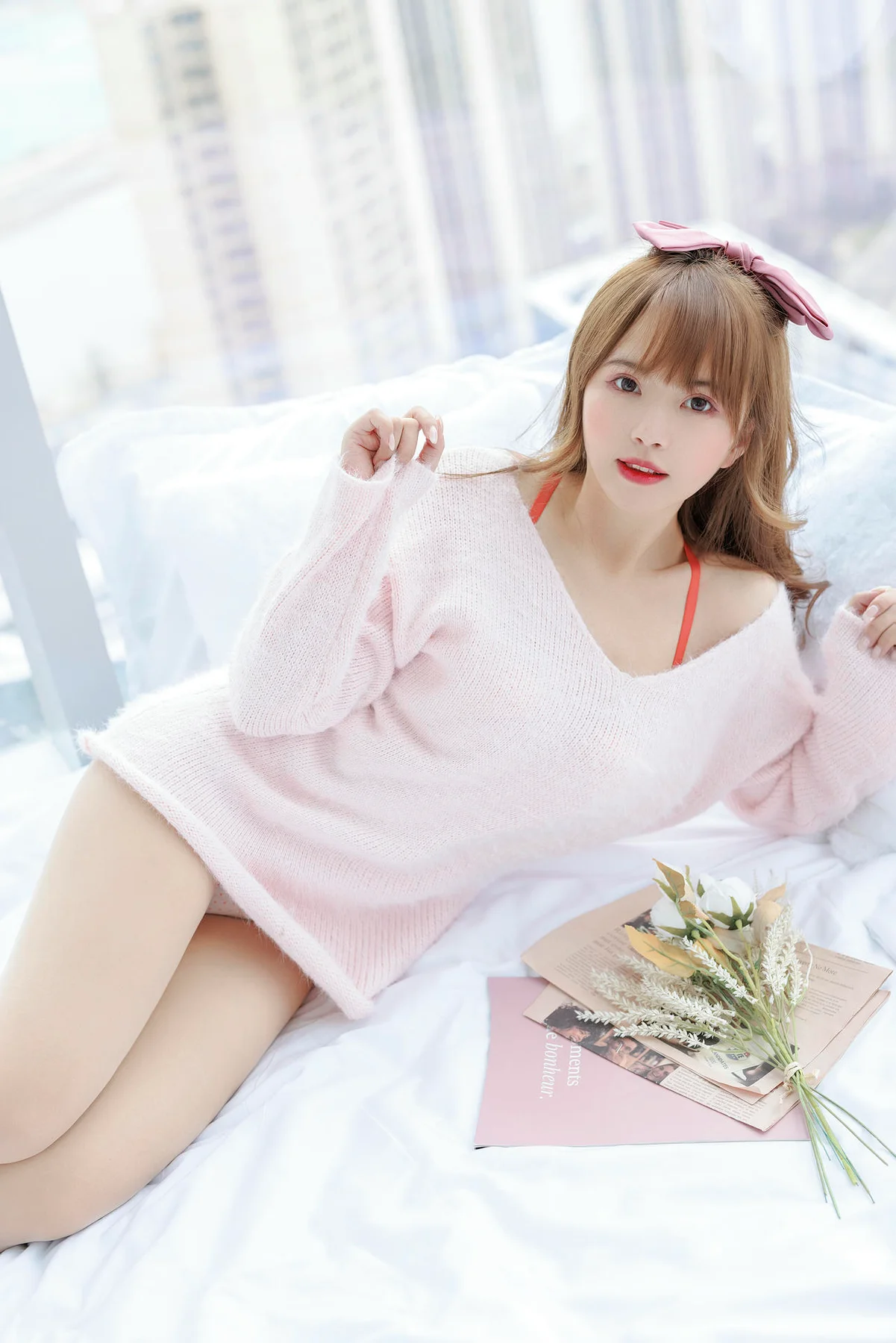 XiuRen 秀人 No.N135 张思允Nice 粉色毛衣可爱少女 - 24