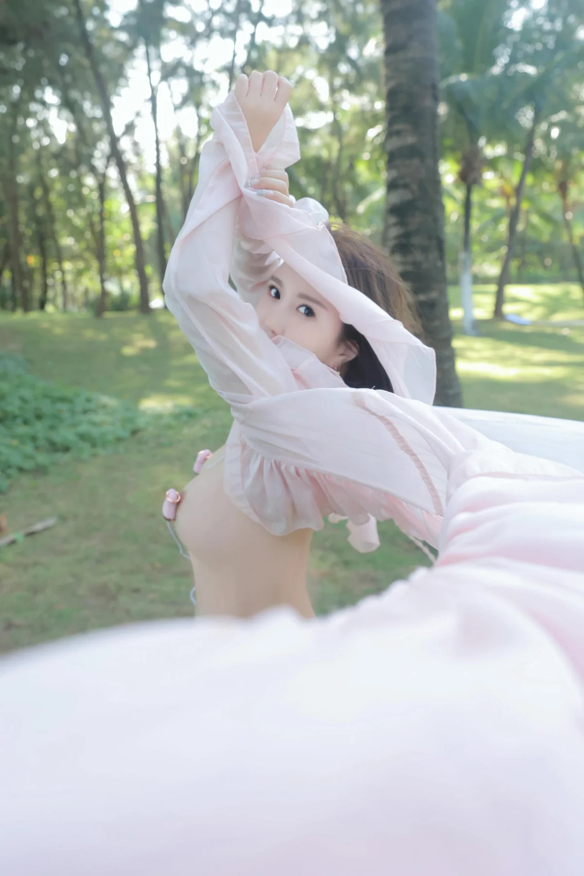 XiuRen 秀人 No.N171 小薯条nienie户外粉色纱裙 - 16