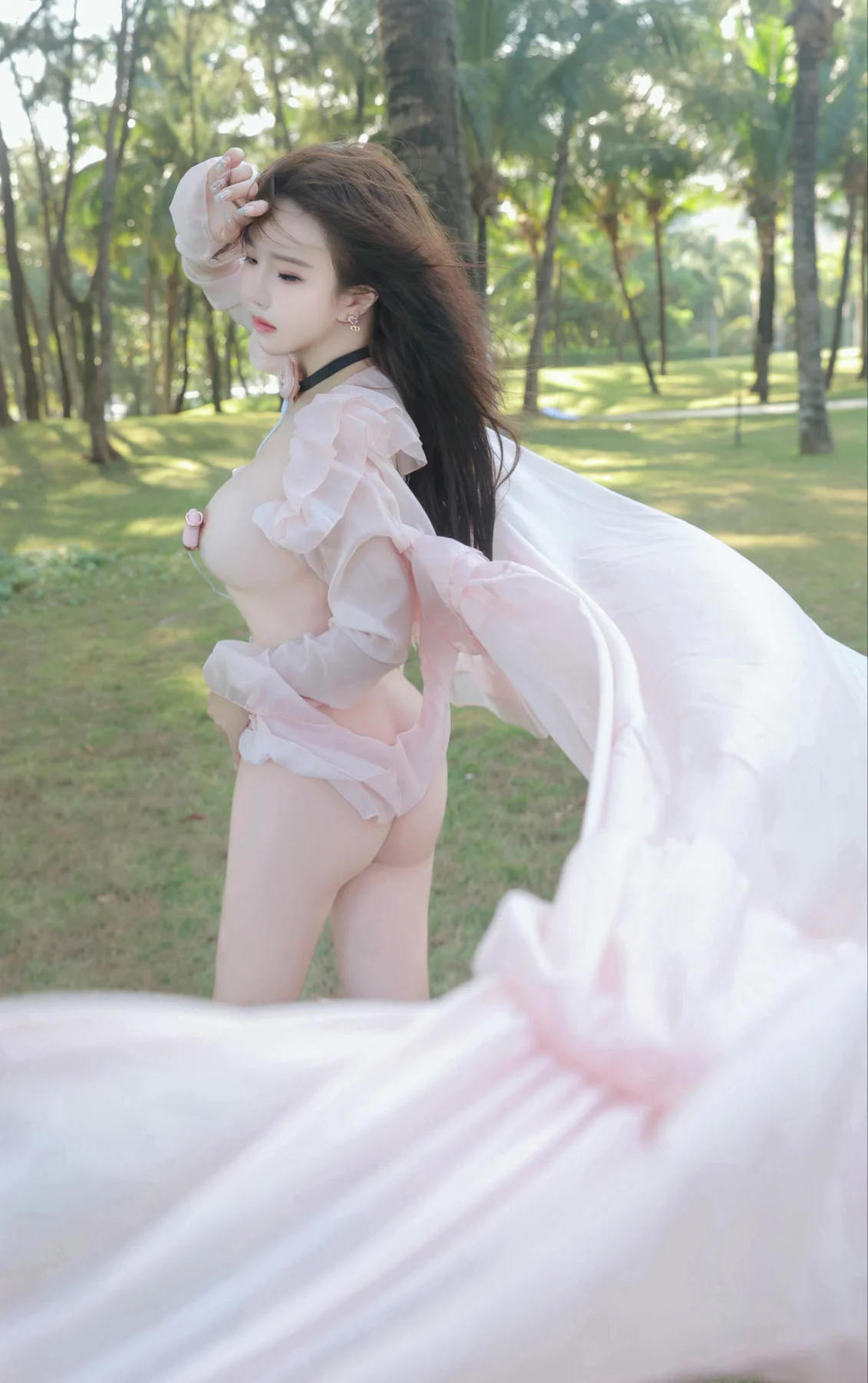 XiuRen 秀人 No.N171 小薯条nienie户外粉色纱裙 - 20