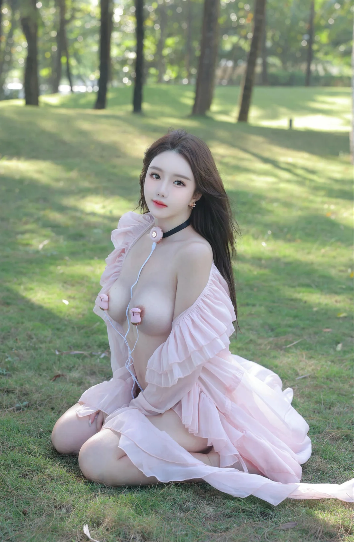 XiuRen 秀人 No.N171 小薯条nienie户外粉色纱裙 - 22