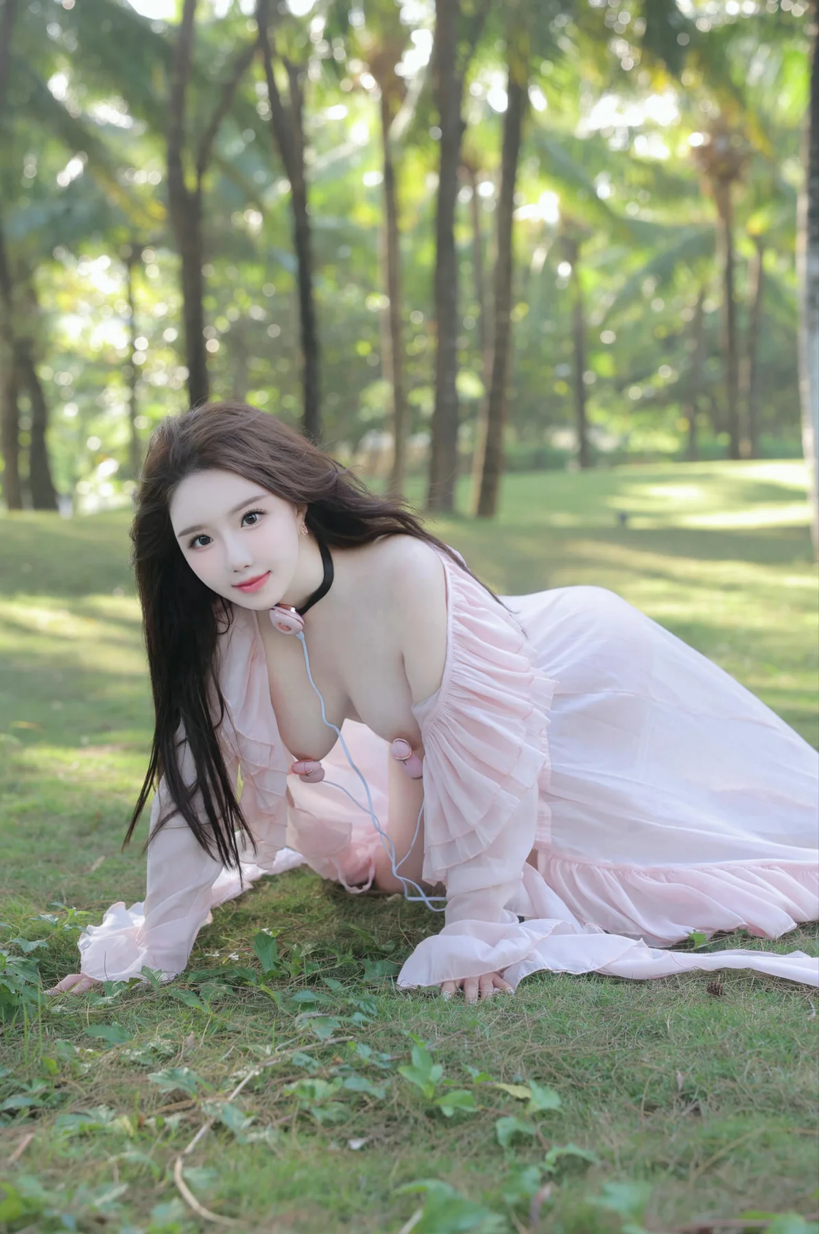 XiuRen 秀人 No.N171 小薯条nienie户外粉色纱裙 - 31