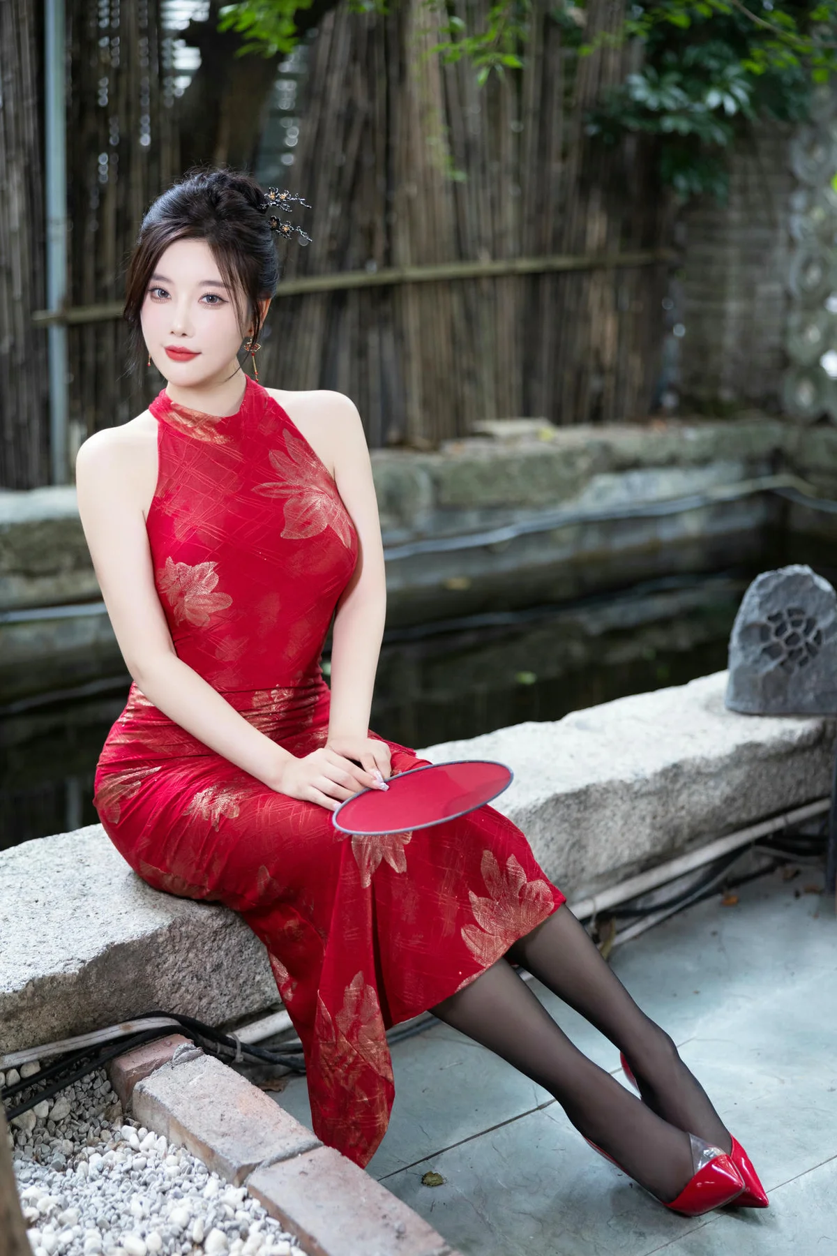 XiuRen 秀人 No.N226 杨晨晨女神性感红色旗袍 - 35