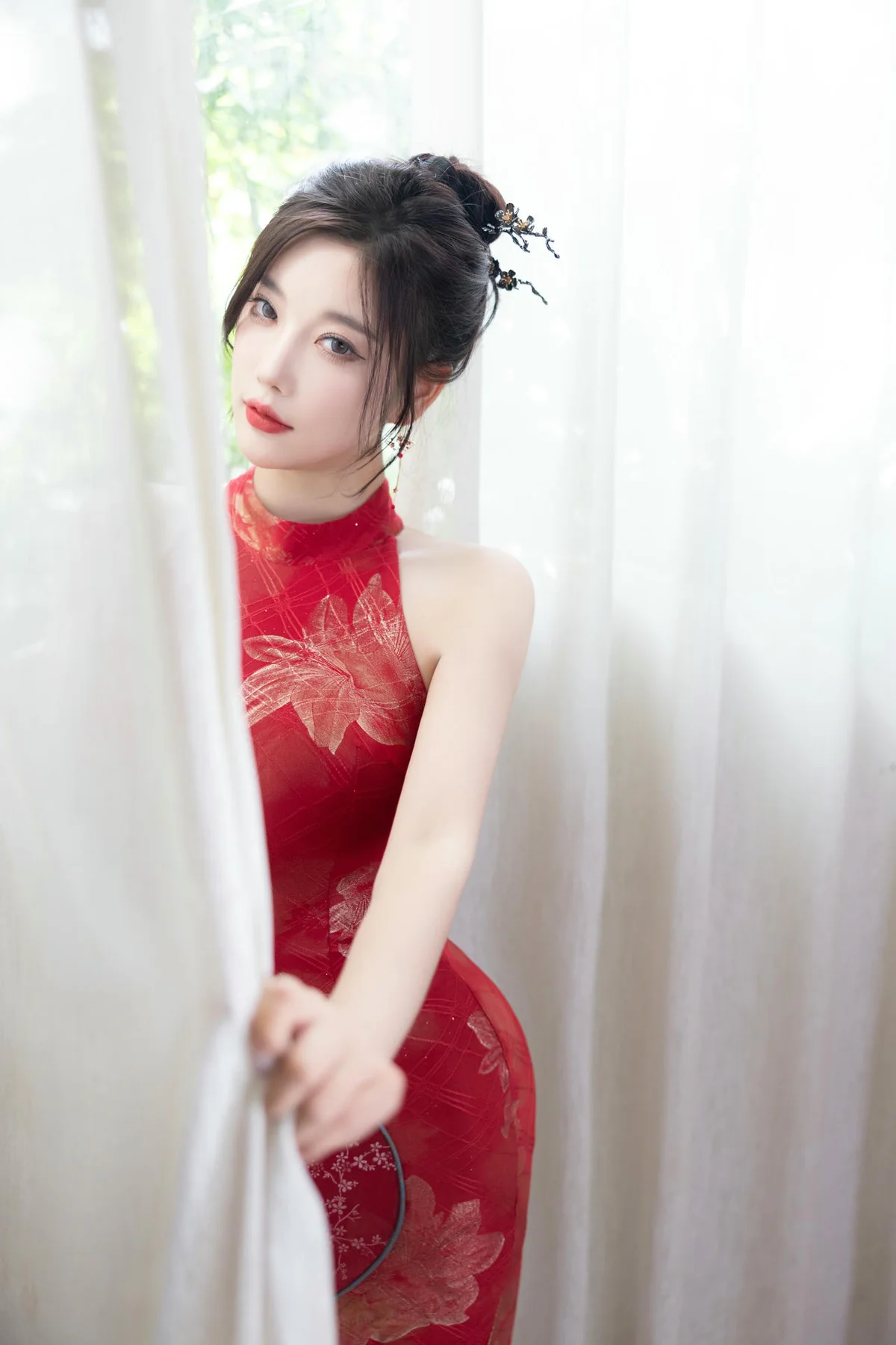 XiuRen 秀人 No.N226 杨晨晨女神性感红色旗袍 - 39