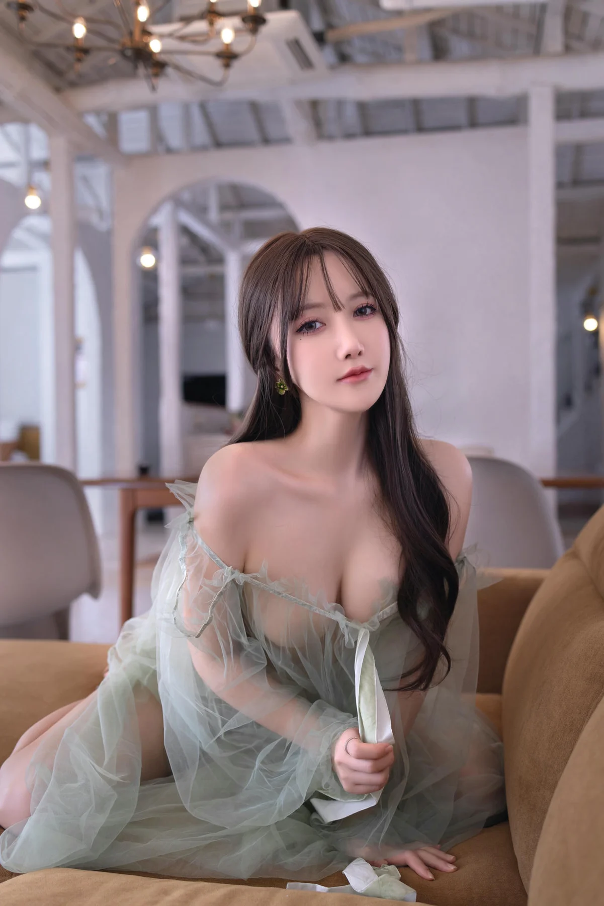 XiuRen 秀人 No.N233 鱼子酱Fish绿色薄纱透视美腿 - 64