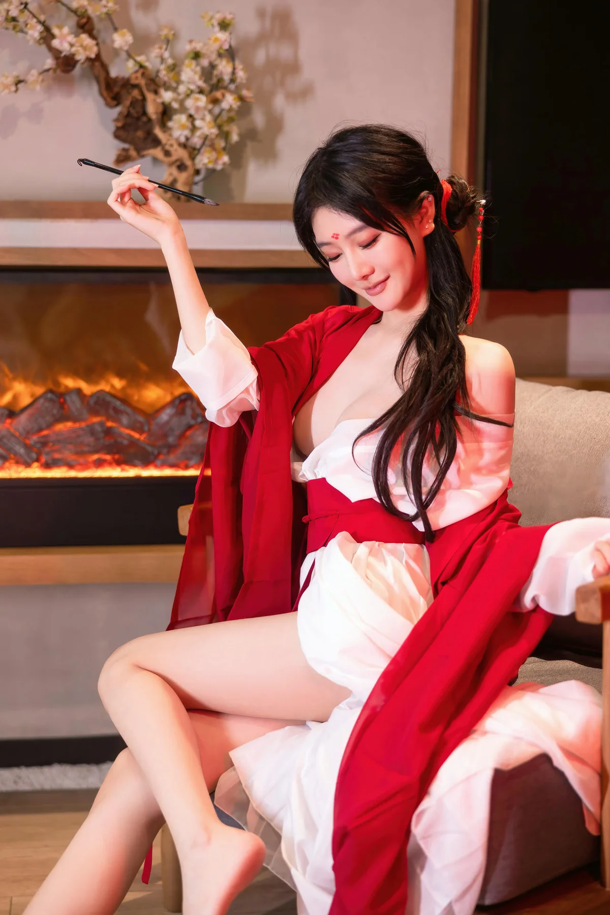 XiuRen 秀人 No.N240 谢小蒽古风制服红袍 - 63