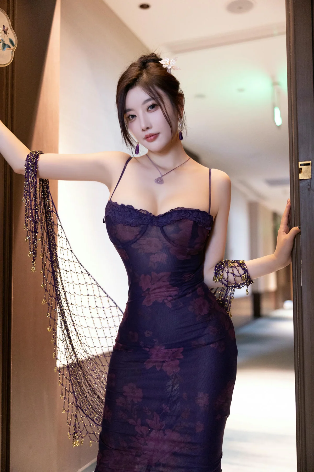 XiuRen 秀人 No.N287 杨晨晨性感紫色旗袍 - 21