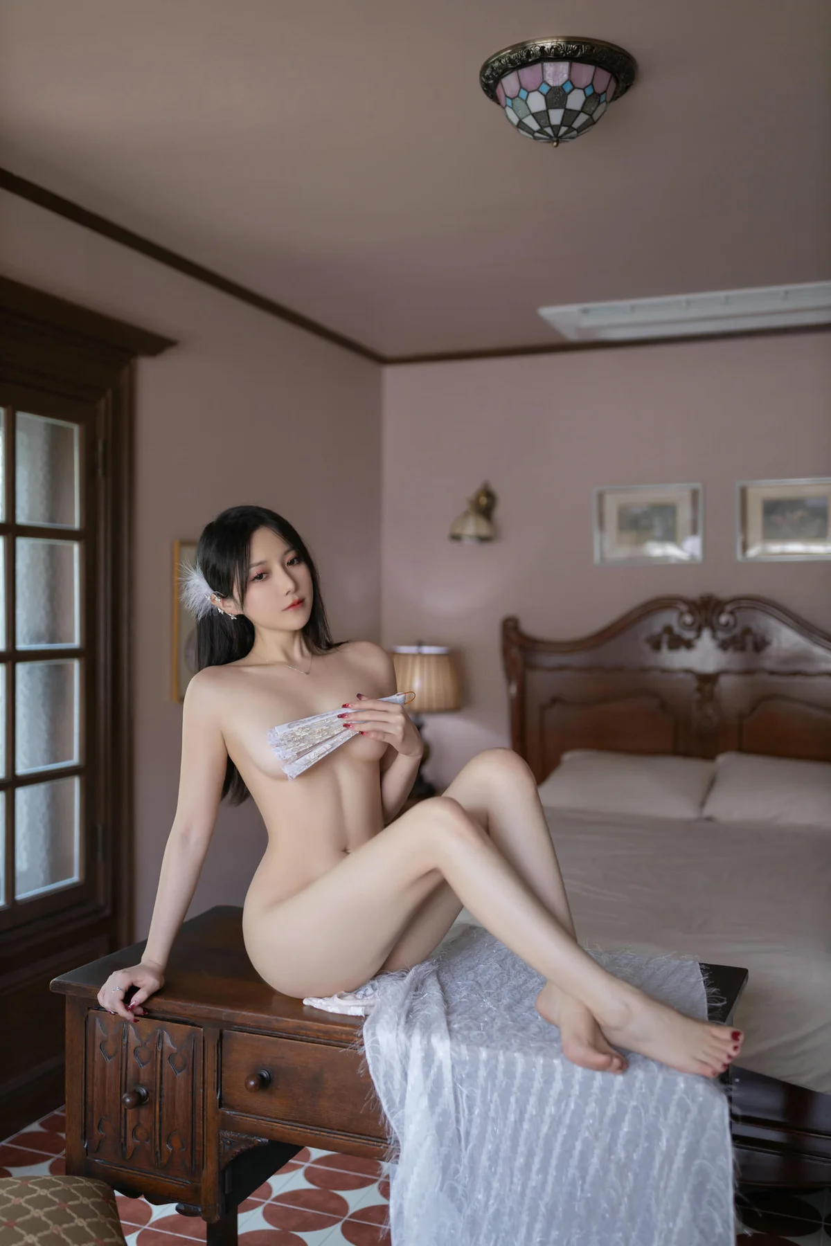 XiuRen 秀人 No.N305 鱼子酱Fish白色透视蕾丝 - 88