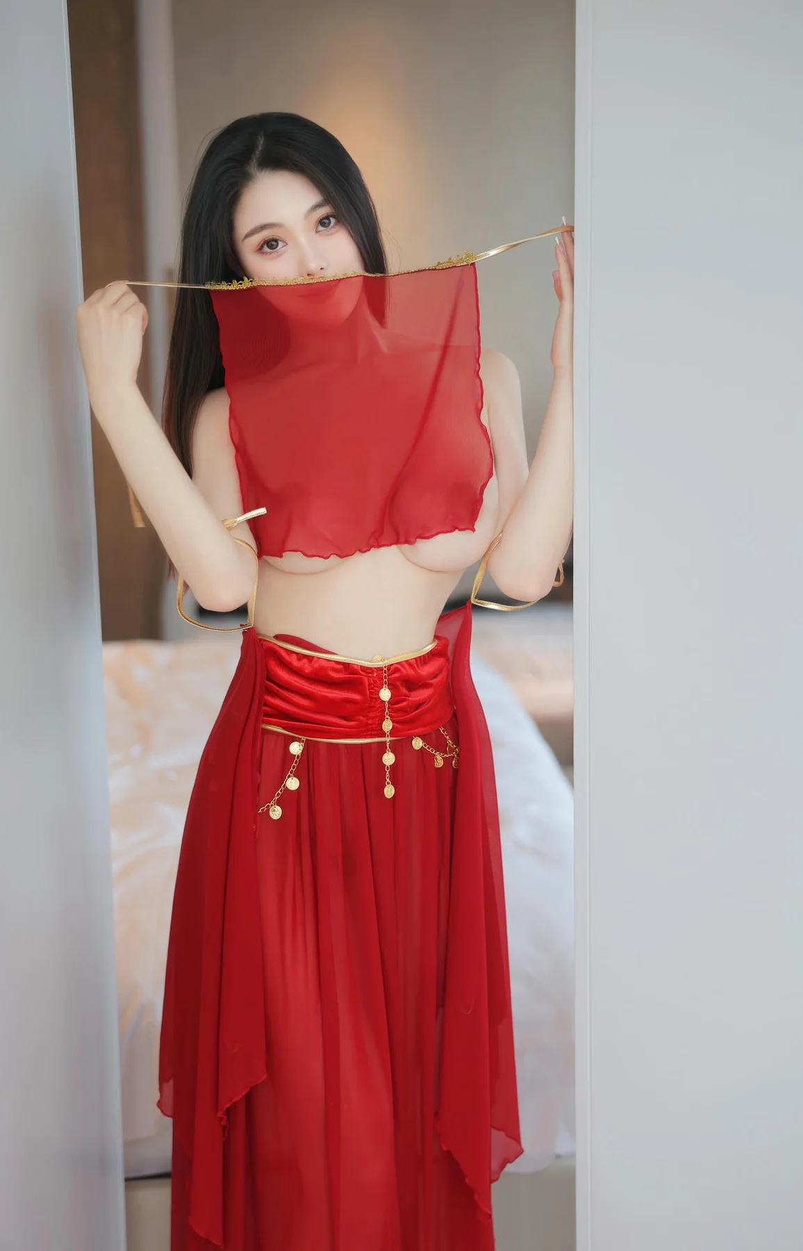 XiuRen 秀人 No.N306 清妙红色长腿舞裙 - 51