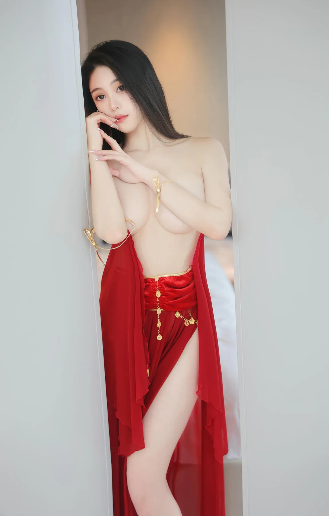 XiuRen 秀人 No.N306 清妙红色长腿舞裙 - 55