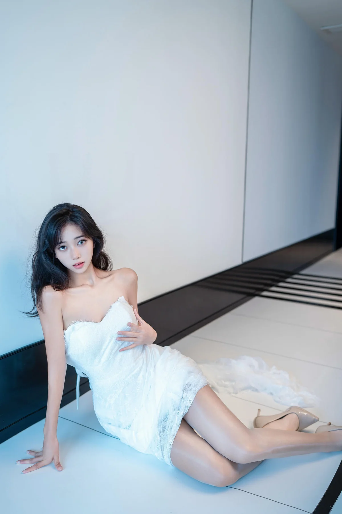 XiuRen 秀人 No.N309 时安安蕾丝白色长裙 - 75