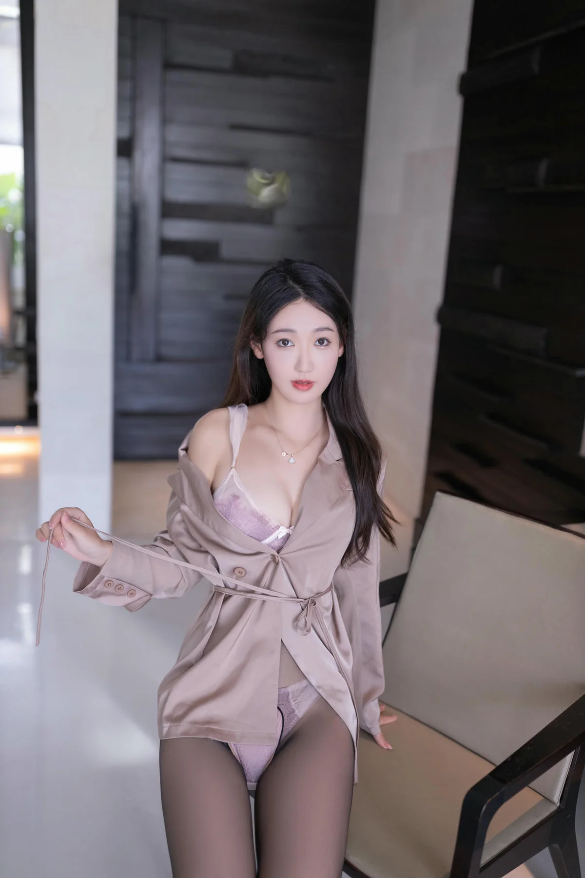 XiuRen 秀人 No.N320 唐安琪超薄黑丝紫色内衣 - 21