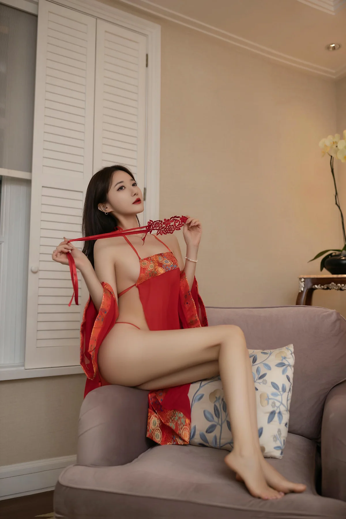 XiuRen 秀人 No.N418 鱼子酱Fish红色古装制服 - 11