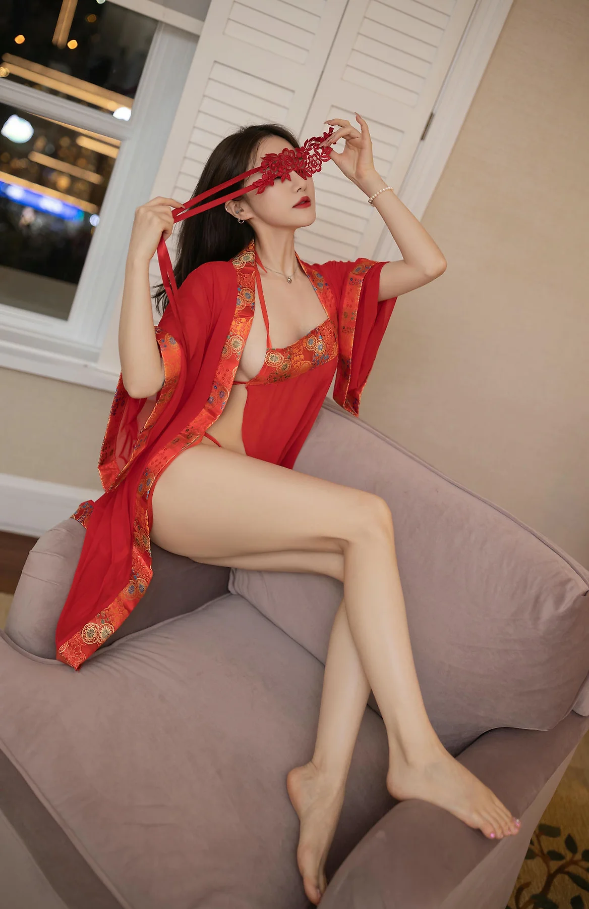 XiuRen 秀人 No.N418 鱼子酱Fish红色古装制服 - 16