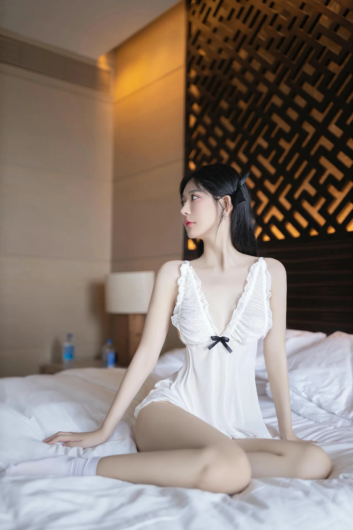 XiuRen 秀人 No.N438 谢小蒽白色睡裙蕾丝内衣 - 20