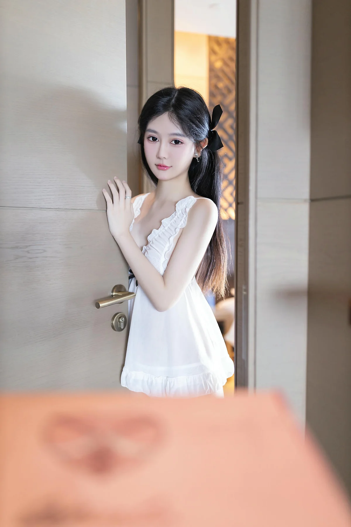 XiuRen 秀人 No.N438 谢小蒽白色睡裙蕾丝内衣 - 23
