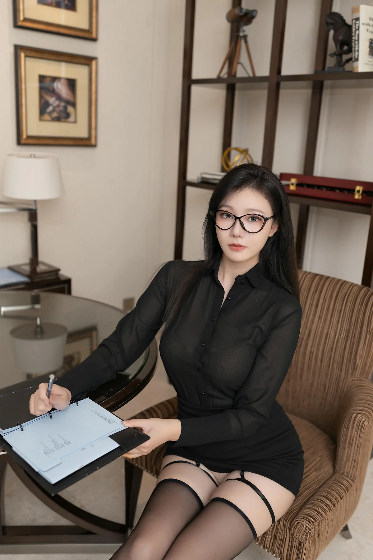 XiuRen 秀人 No.N450 安然anran高跟黑丝眼镜气质美女 - 8