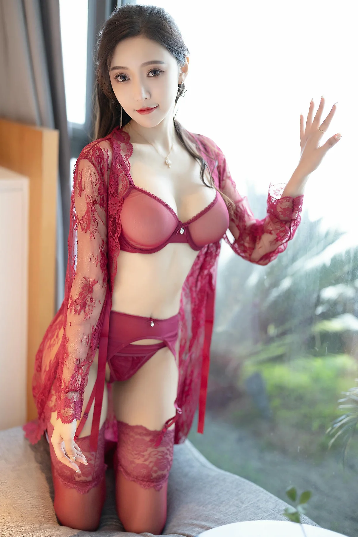 XiuRen 秀人 No.N457 王馨瑶蕾丝情趣高跟套装 - 10