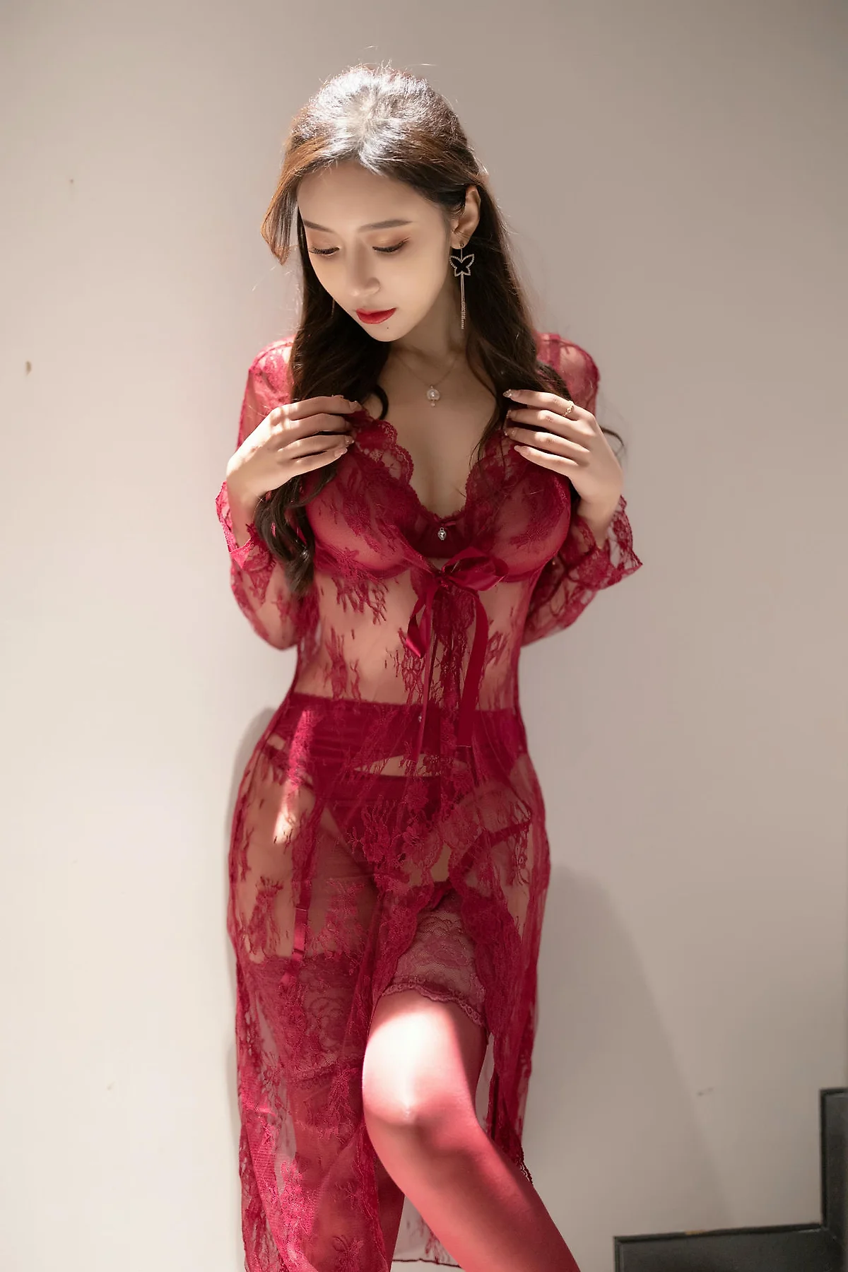 XiuRen 秀人 No.N457 王馨瑶蕾丝情趣高跟套装 - 17