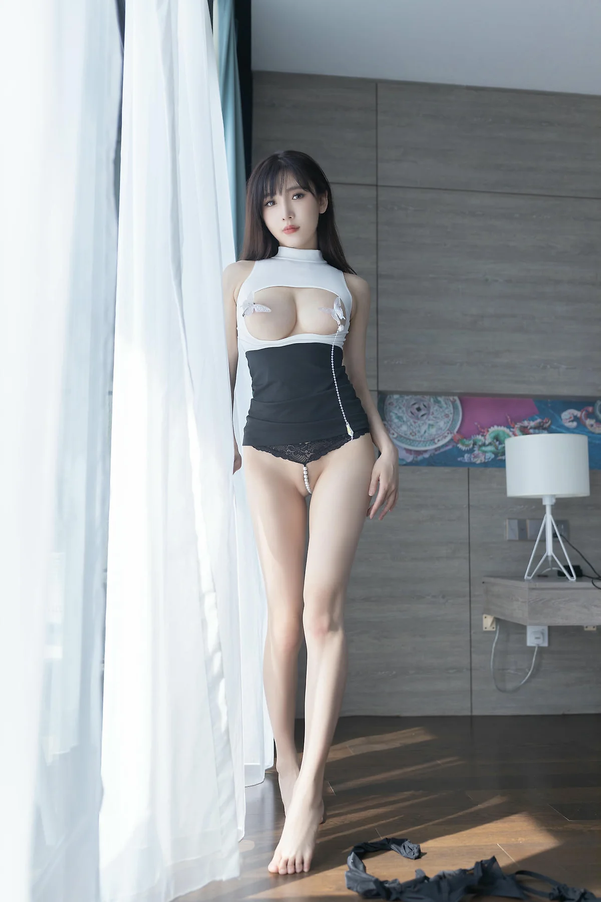 XiuRen 秀人 No.N478 陆萱萱黑丝吊袜乳贴爆乳 - 87