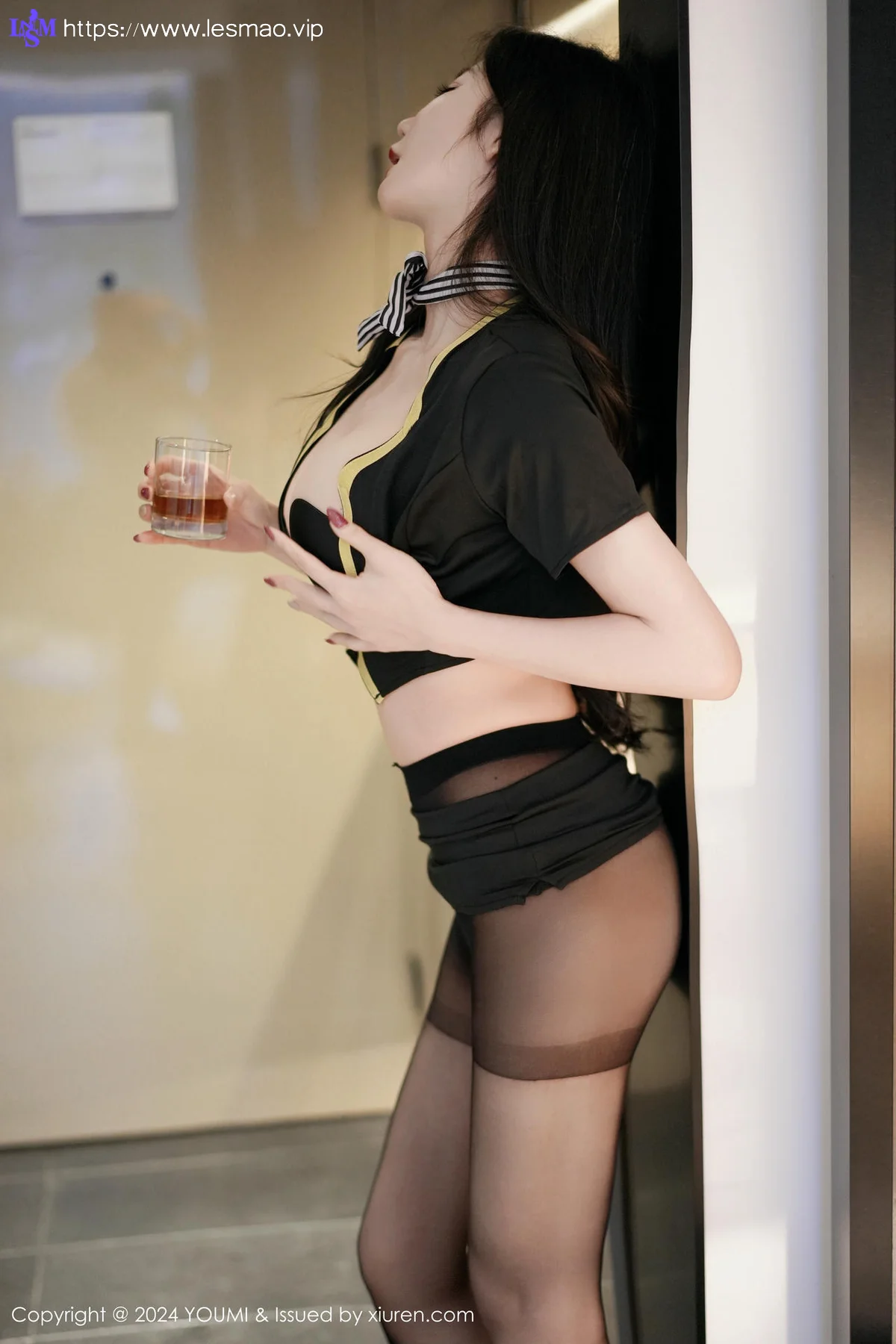 YOUMI 尤蜜荟 Vol.1046 心妍小公主 黑丝短裙制服 - 15