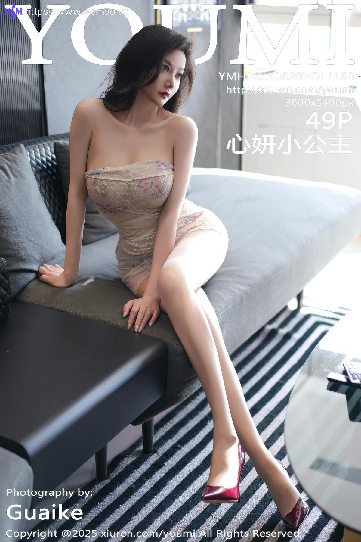 YOUMI 尤蜜荟 Vol.1160 心妍小公主 浅色连衣短裙 - 50
