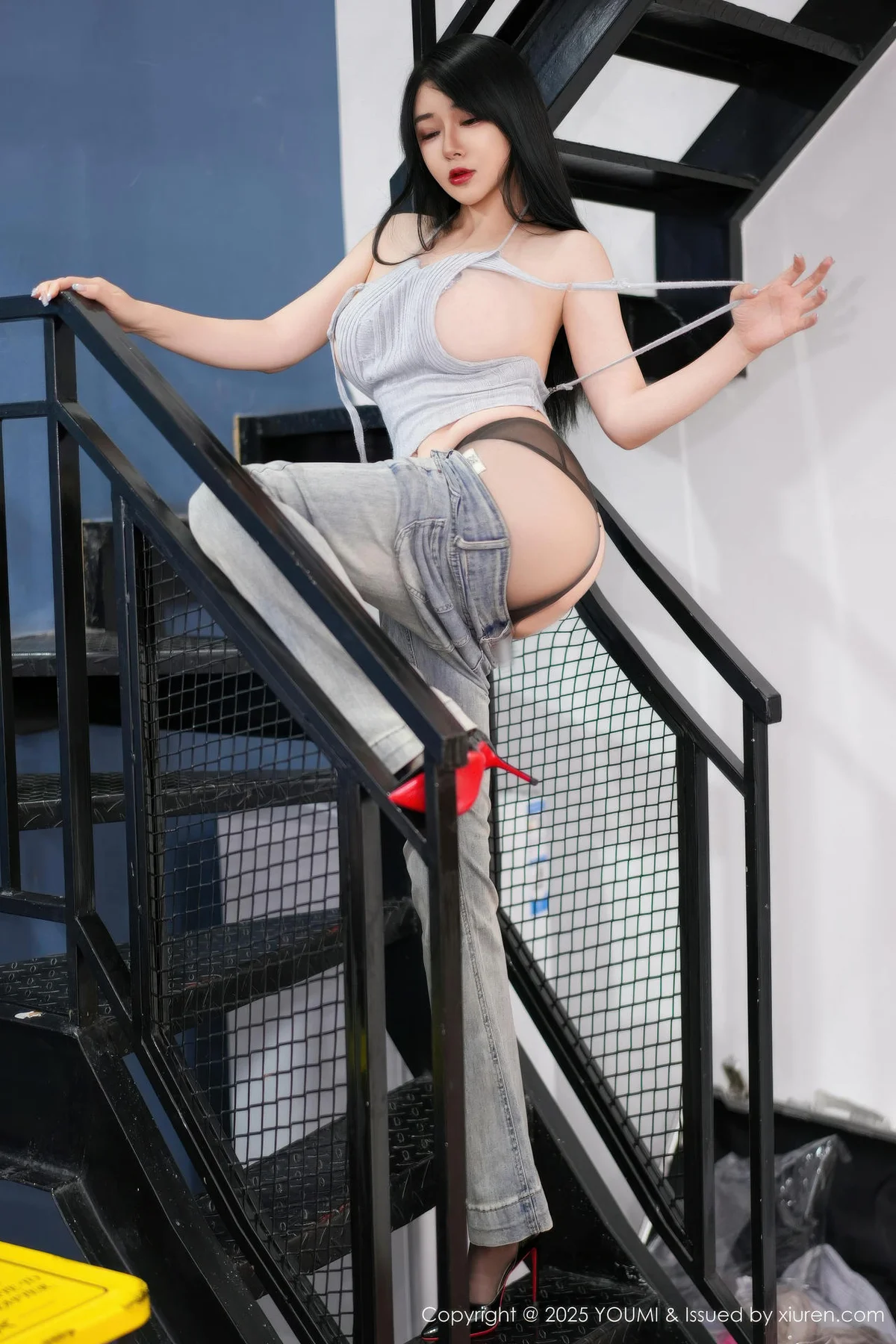 YOUMI 尤蜜荟 Vol.1171 凯竹Quinn 蓝色牛仔裤 - 36