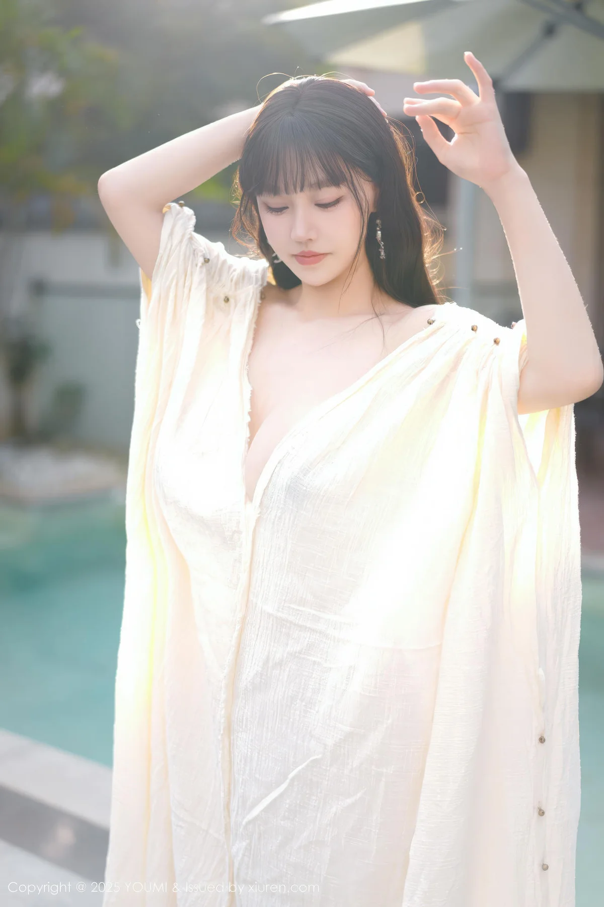 YOUMI 尤蜜荟 Vol.1185 心上可Flora 童颜巨乳浅色浴袍 - 28