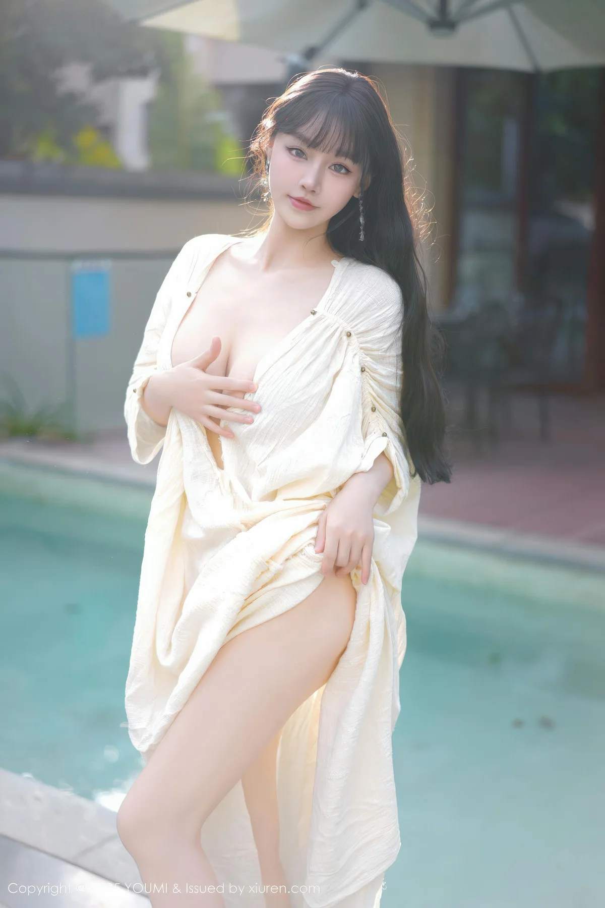 YOUMI 尤蜜荟 Vol.1185 心上可Flora 童颜巨乳浅色浴袍 - 37