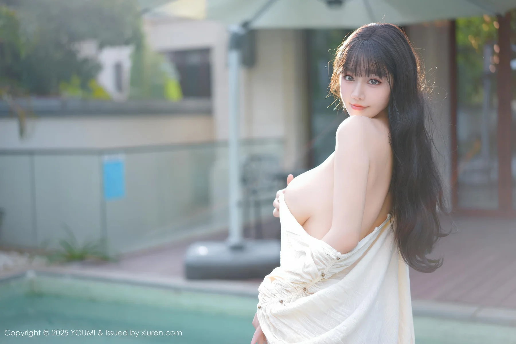 YOUMI 尤蜜荟 Vol.1185 心上可Flora 童颜巨乳浅色浴袍 - 41
