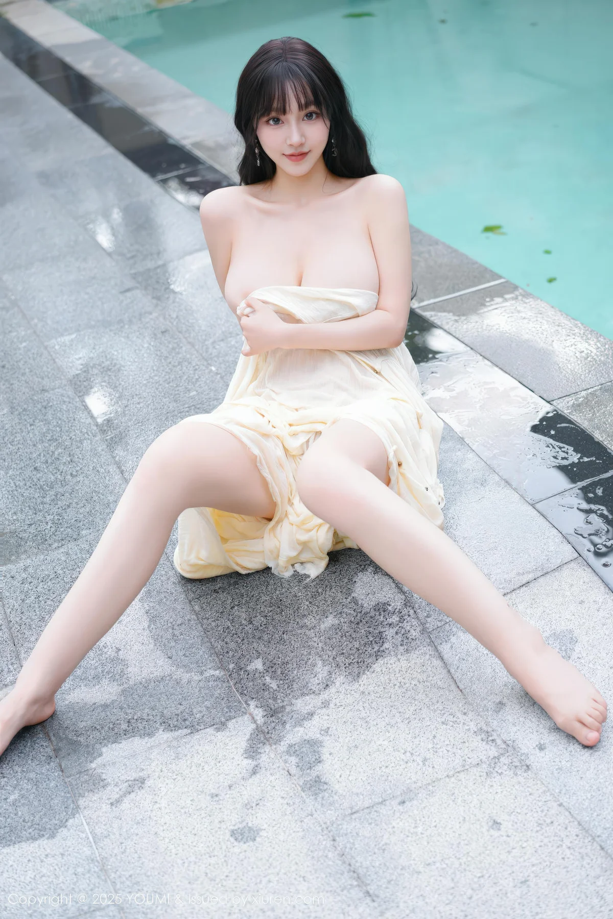 YOUMI 尤蜜荟 Vol.1185 心上可Flora 童颜巨乳浅色浴袍 - 76