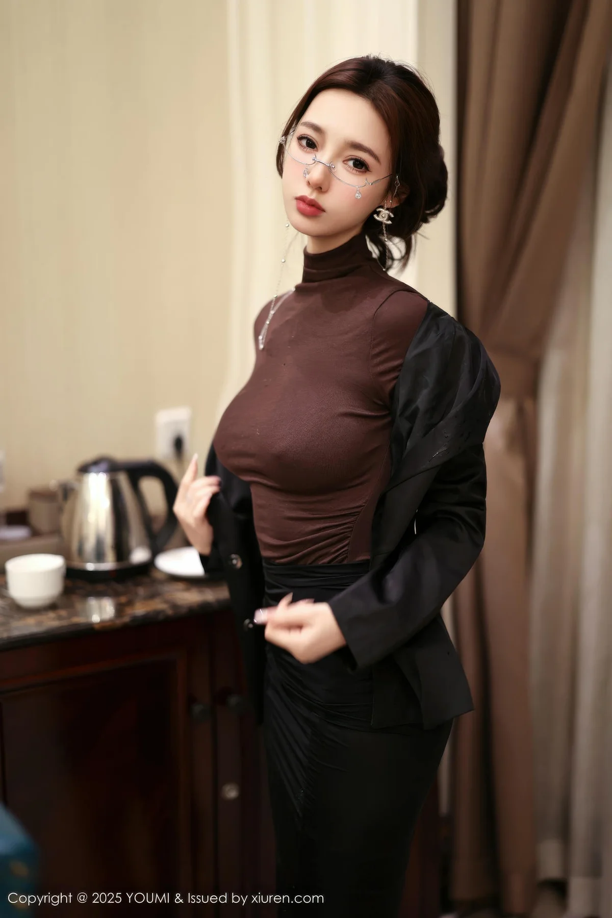 YOUMI 尤蜜荟 Vol.1186 心上可Flora 童颜巨乳浅色浴袍 - 16