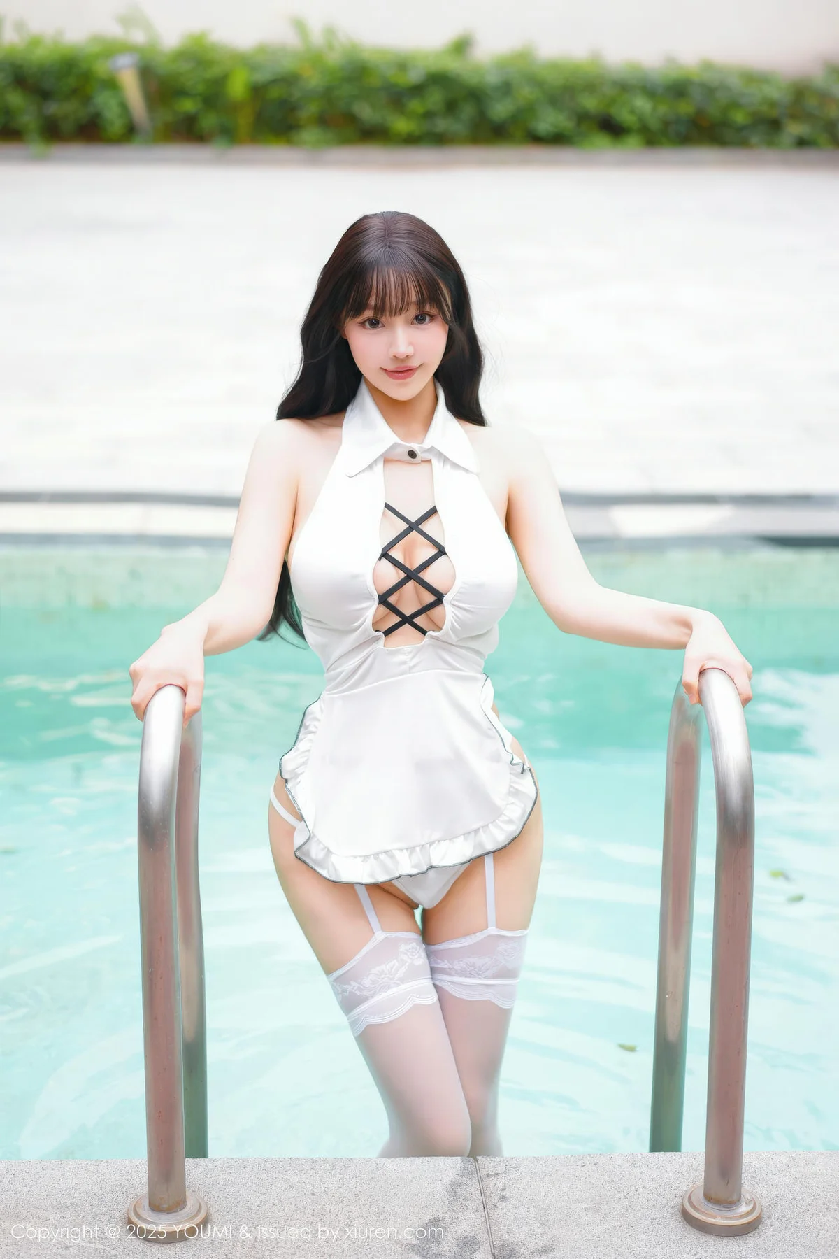YOUMI 尤蜜荟 Vol.1190 心上可Flora 白色情趣白丝丝袜 - 47