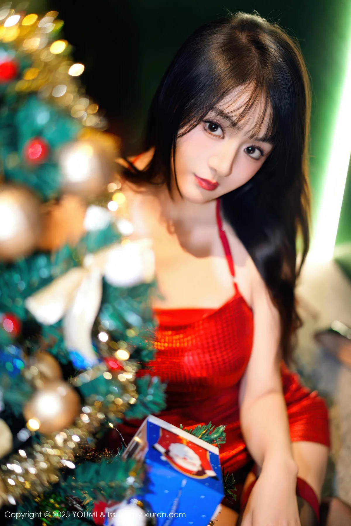 YOUMI 尤蜜荟 Vol.1193 沈南汐RuRu 红色连衣短裙 - 17