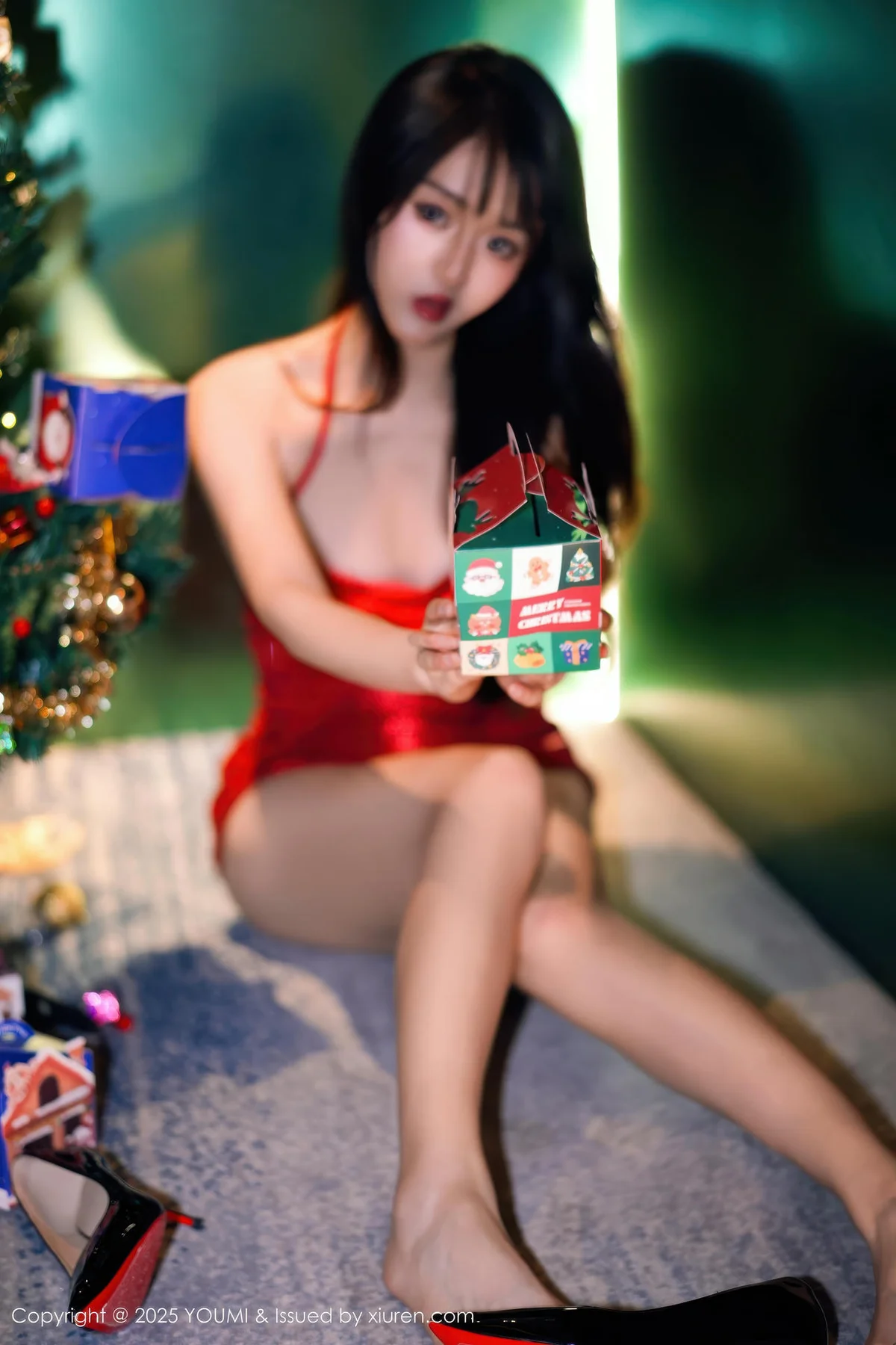 YOUMI 尤蜜荟 Vol.1193 沈南汐RuRu 红色连衣短裙 - 48